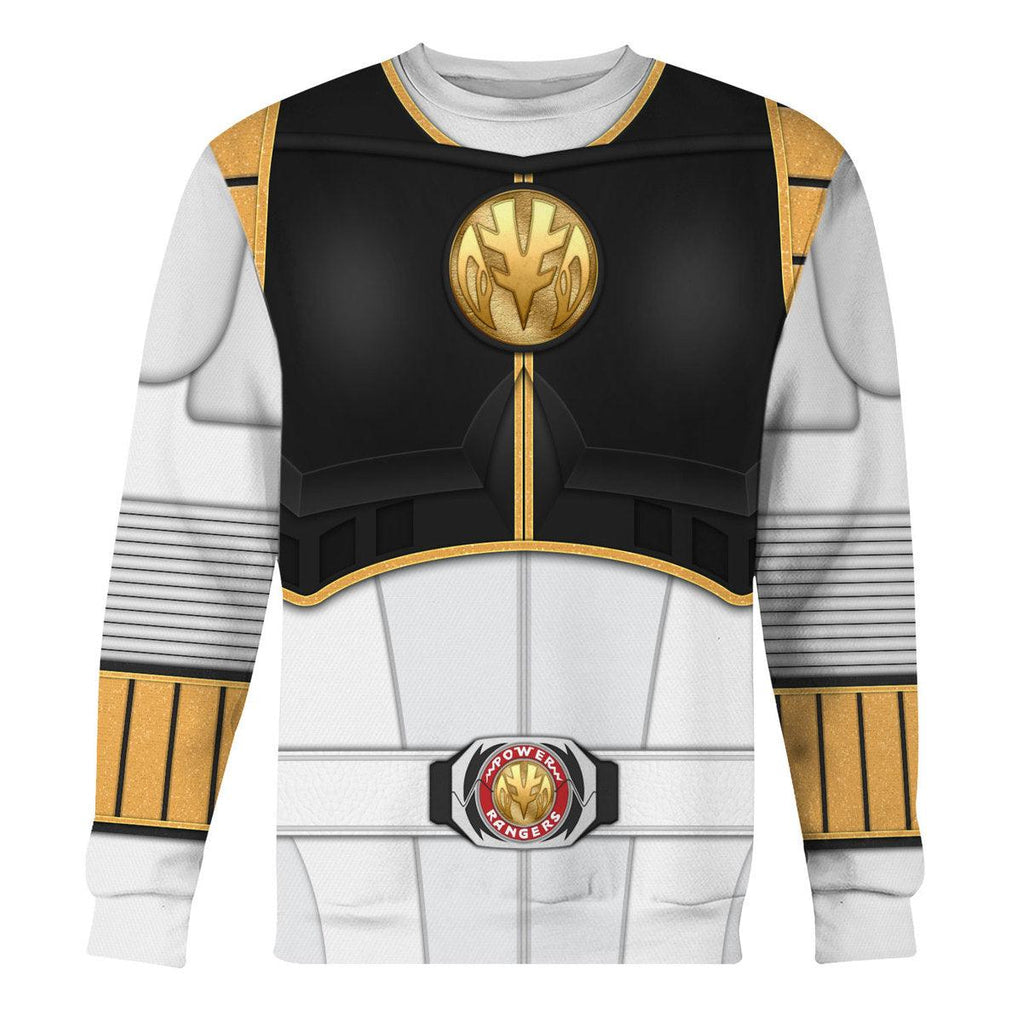 1995 White Ranger Mighty Morphin Hoodies Sweatshirt T-shirt Hawaiian Tracksuit - OodieGang.com