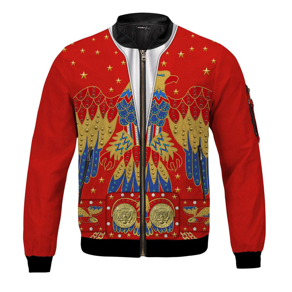 Oodiegang Elvis Eagle Red Bomber Jacket - Oodiegang.com