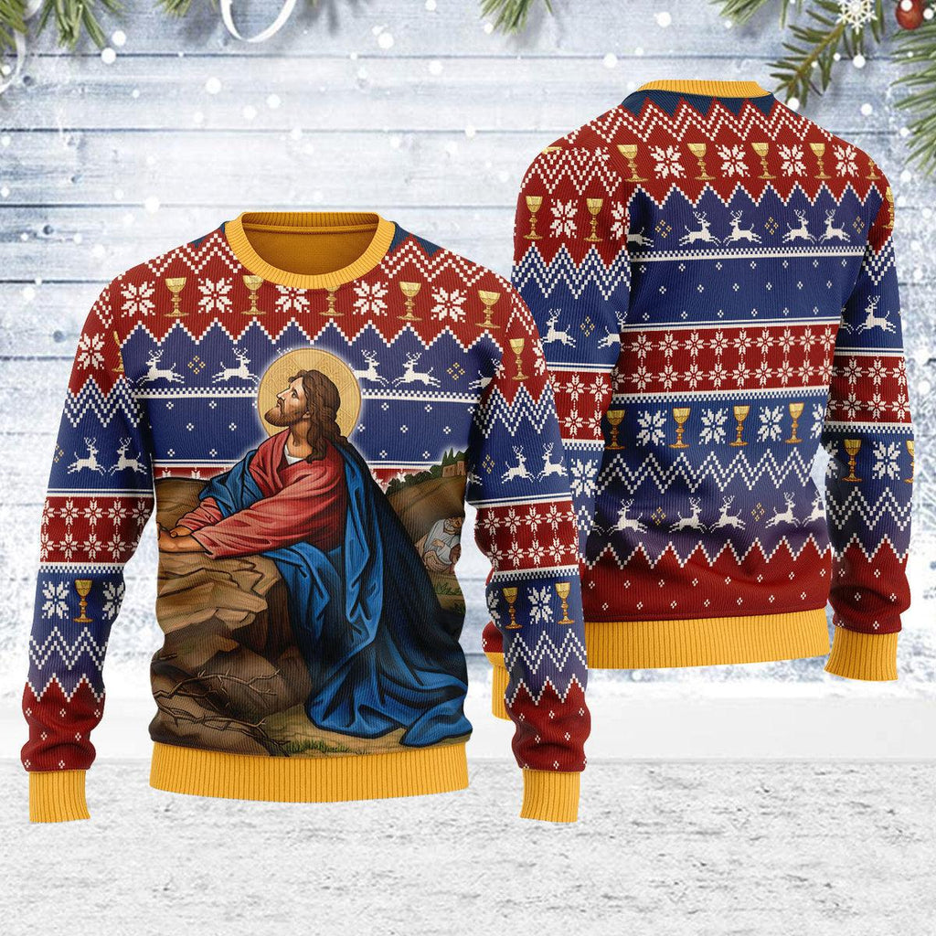 OodieGang Prayer in the Garden Artwork Christmas Sweater - OodieGang.com