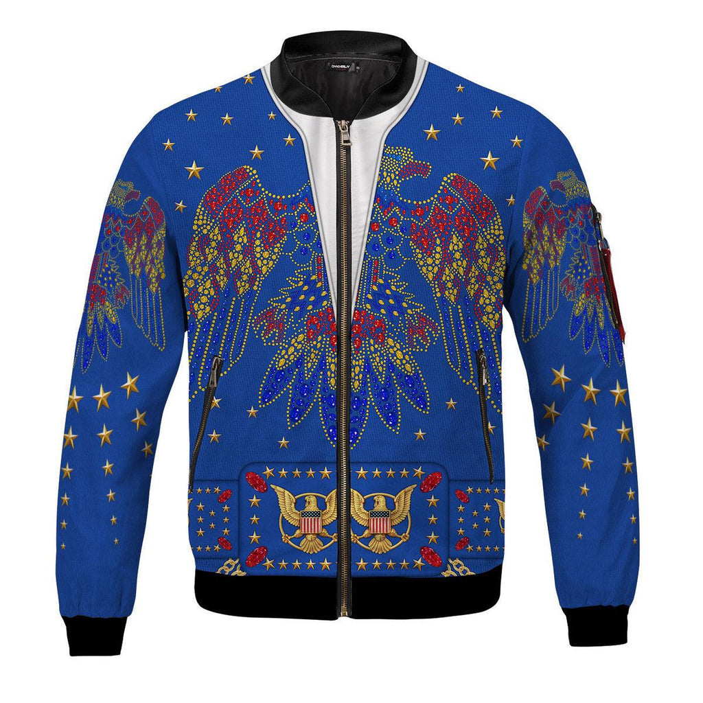 Oodiegang Elvis Eagle Blue Bomber Jacket - Oodiegang.com