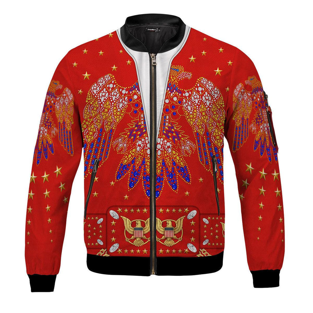 Oodiegang Elvis Eagle Red Bomber Jacket - Oodiegang.com