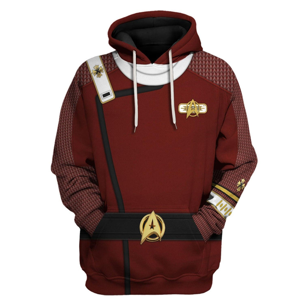 The Star Trek Admiral Pike Costume Fleece Hoodie Sweatshirt T-Shirt Sweatpants Apparel - OodieGang.com