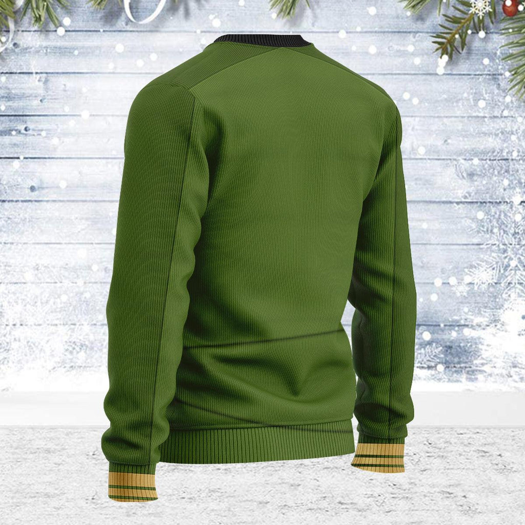 Captain Pike Green Themed Costume Christmas Wool Sweater - OodieGang.com