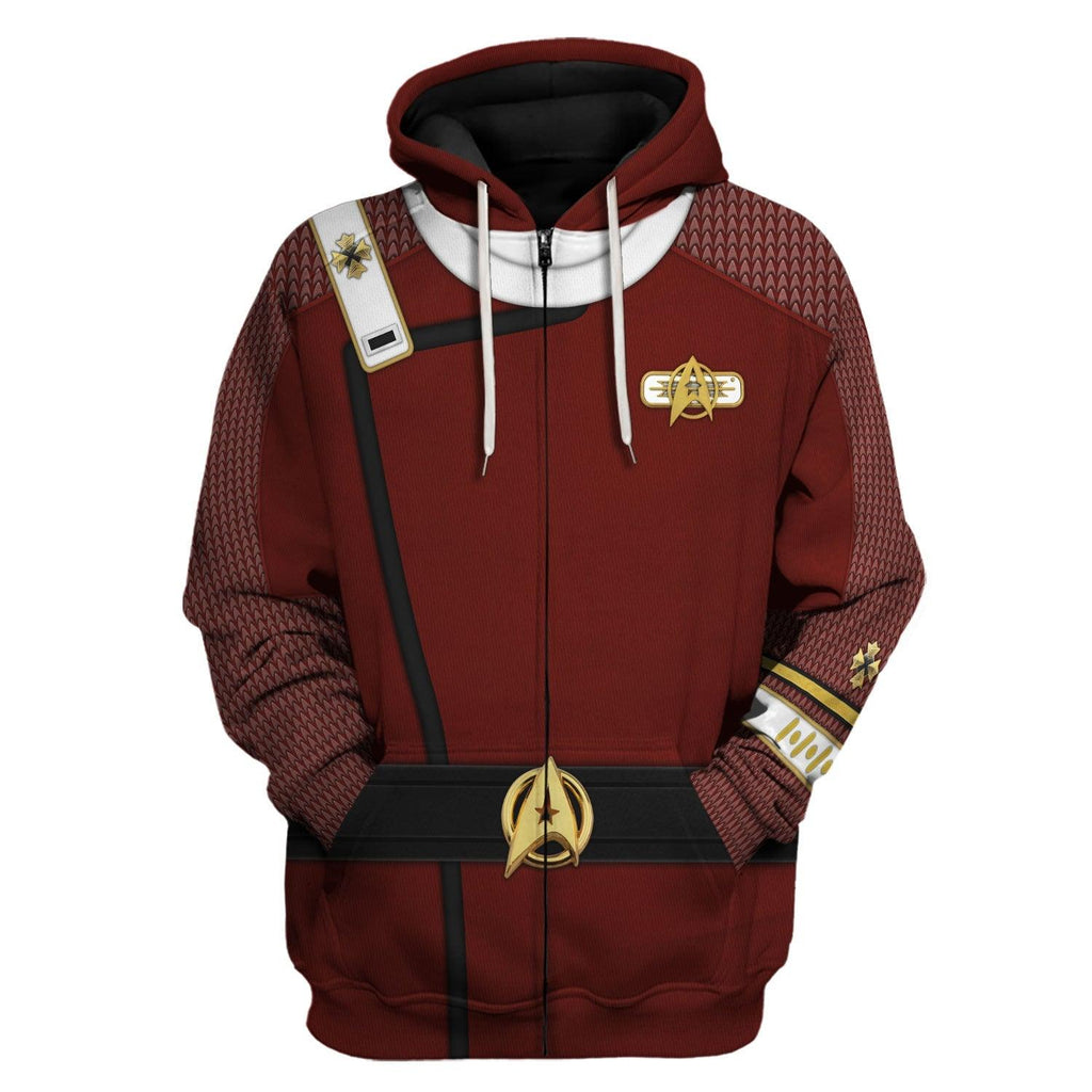 The Star Trek Admiral Pike Costume Fleece Hoodie Sweatshirt T-Shirt Sweatpants Apparel - OodieGang.com