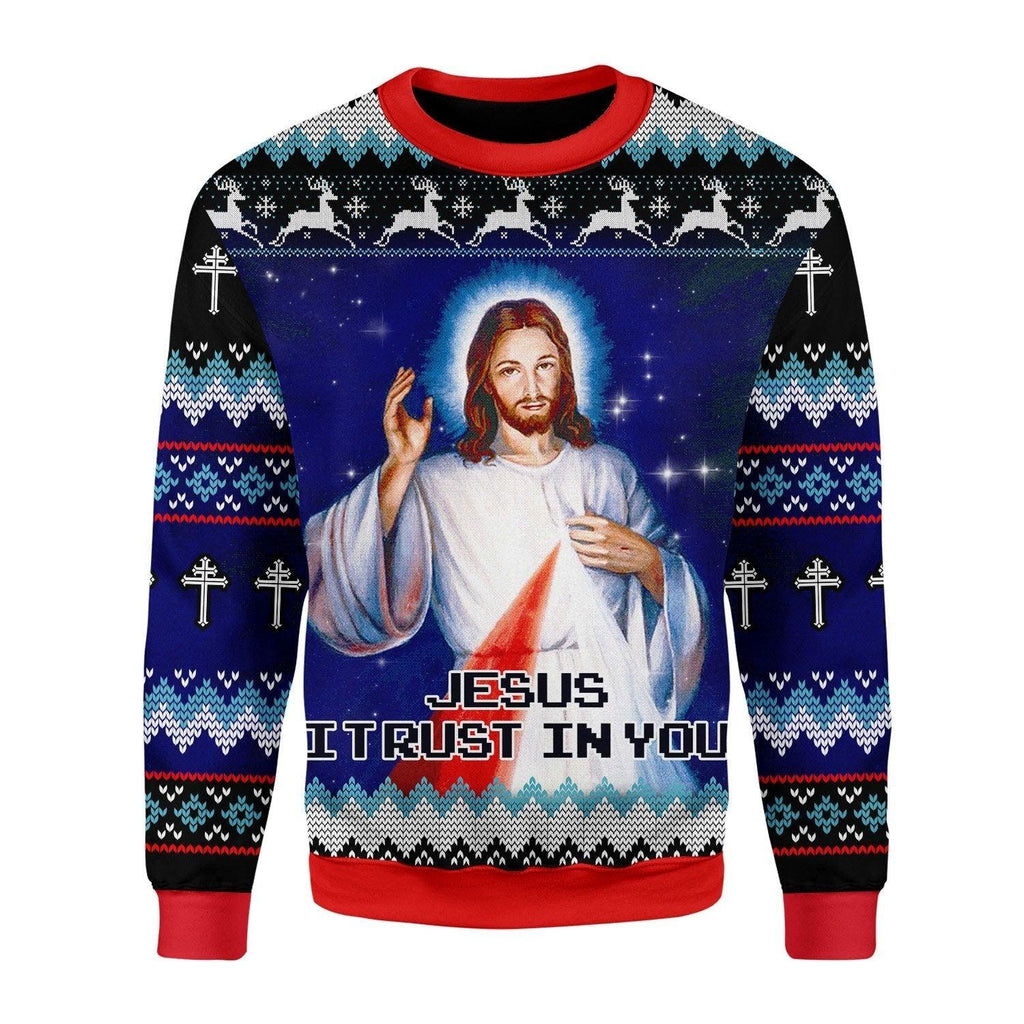 Jesus I Trust In You Christmas Sweater - OodieGang