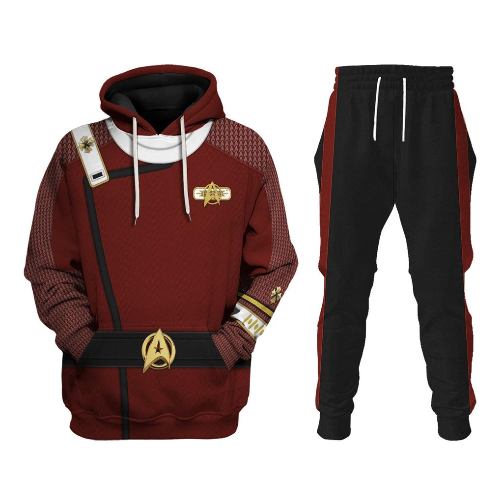 The Star Trek Admiral Pike Costume Fleece Hoodie Sweatshirt T-Shirt Sweatpants Apparel - CustomsPig.com