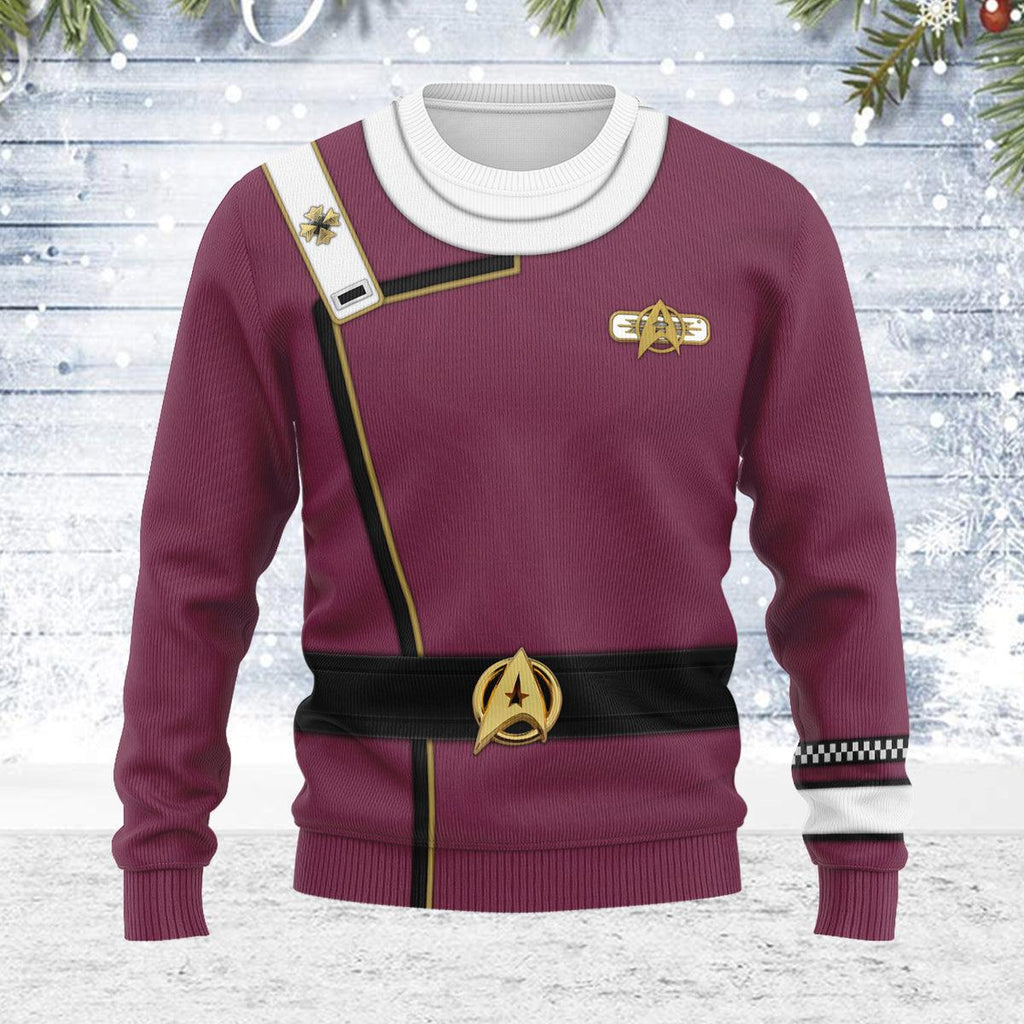 Admiral James T. Kirk Costume Officer Themed Christmas Wool Sweater - OodieGang.com