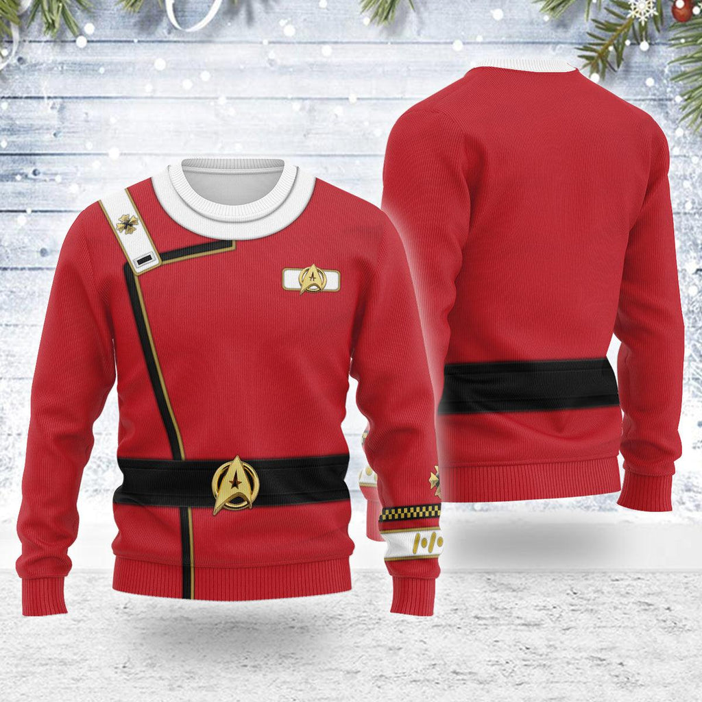 Admiral James T. Kirk Officer Themed Costume Christmas Wool Sweater - OodieGang.com