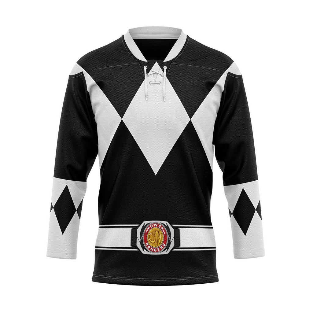 Black Ranger Mighty Morphin Hockey Jersey - OodieGang.com