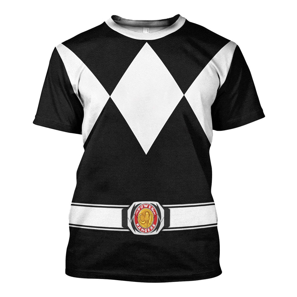 Black Ranger Mighty Morphin Hoodies Sweatshirt T-shirt Hawaiian - Gearhomie.com