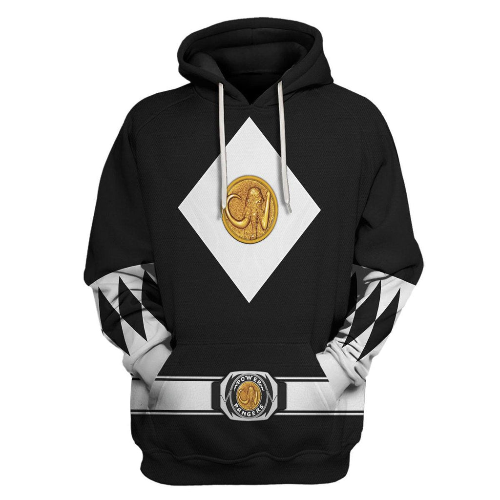 Black Ranger Mighty Morphin The Movie (1995) Hoodies Sweatshirt T-shirt Hawaiian - OodieGang.com