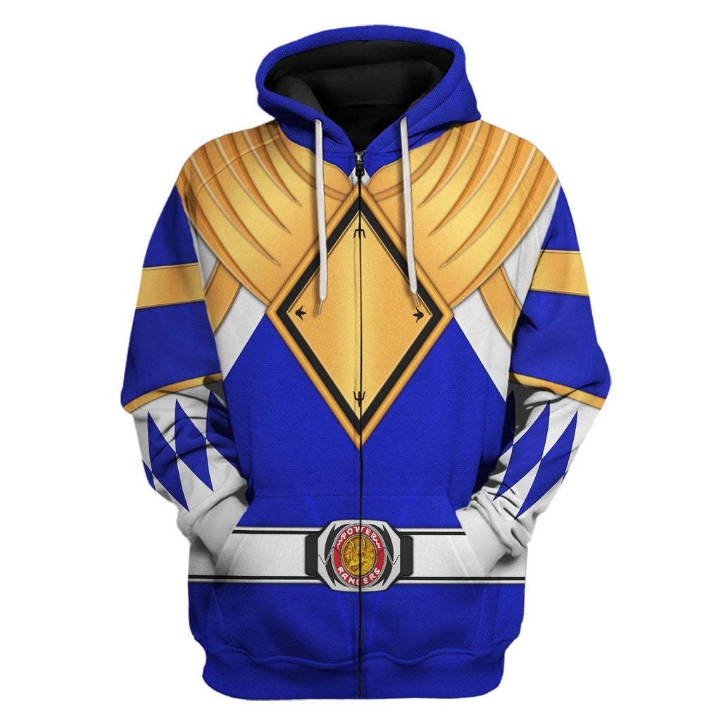 Blue Ranger Dragon Shield Hoodies Sweatshirt T-shirt Hawaiian - OodieGang.com