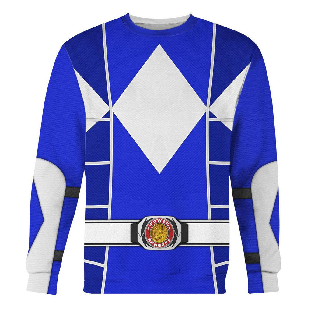 Blue Ranger Mighty Morphin Cosplay Hoodies Sweatshirt T-shirt Hawaiian - OodieGang.com