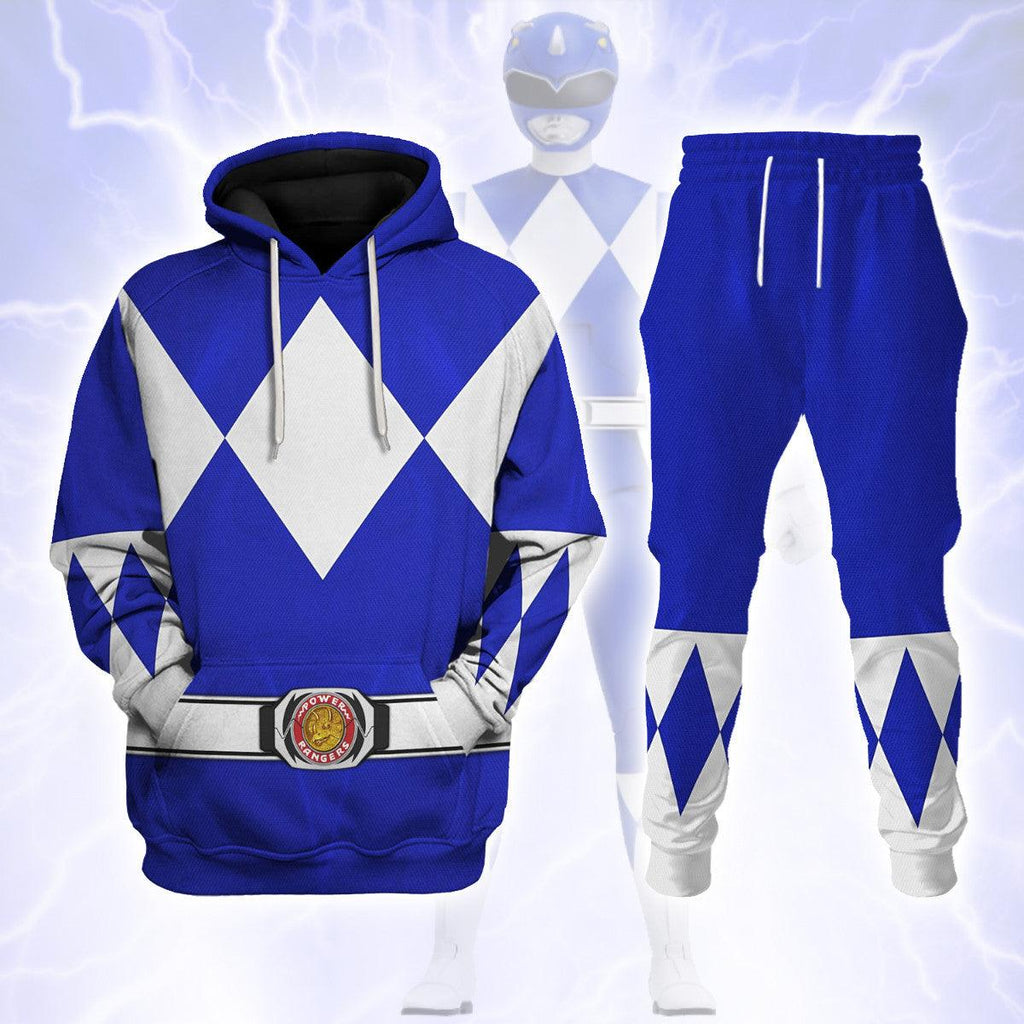 Blue Ranger Mighty Morphin Hoodies Sweatshirt T-shirt Hawaiian - OodieGang.com