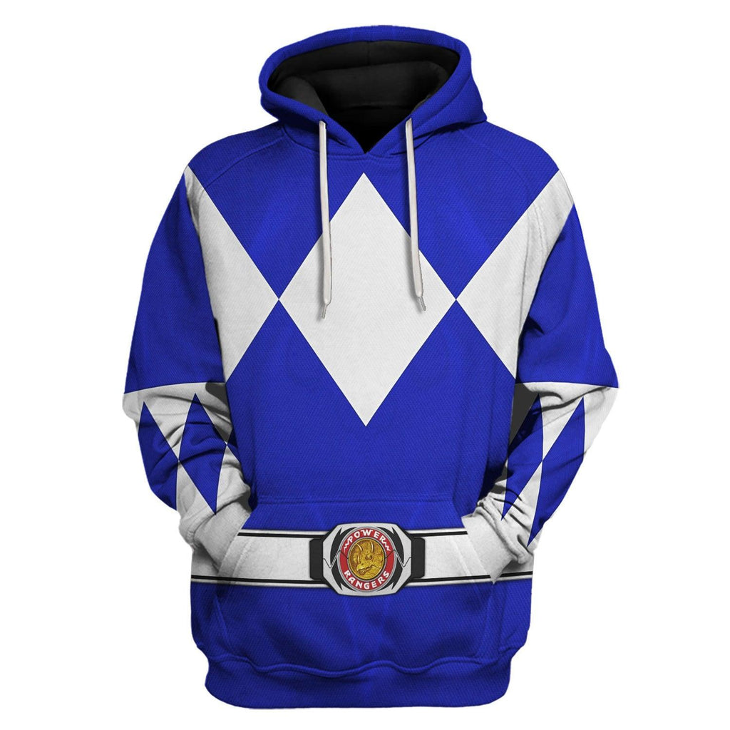 Blue Ranger Mighty Morphin Hoodies Sweatshirt T-shirt Hawaiian - OodieGang.com