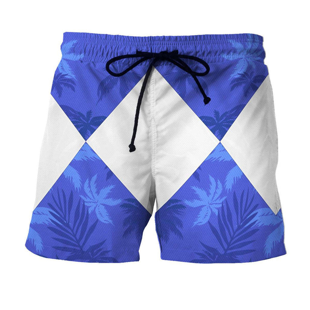 Blue Ranger x Tommy Vercetti Hawaiian Shirt Beach Shorts - OodieGang.com