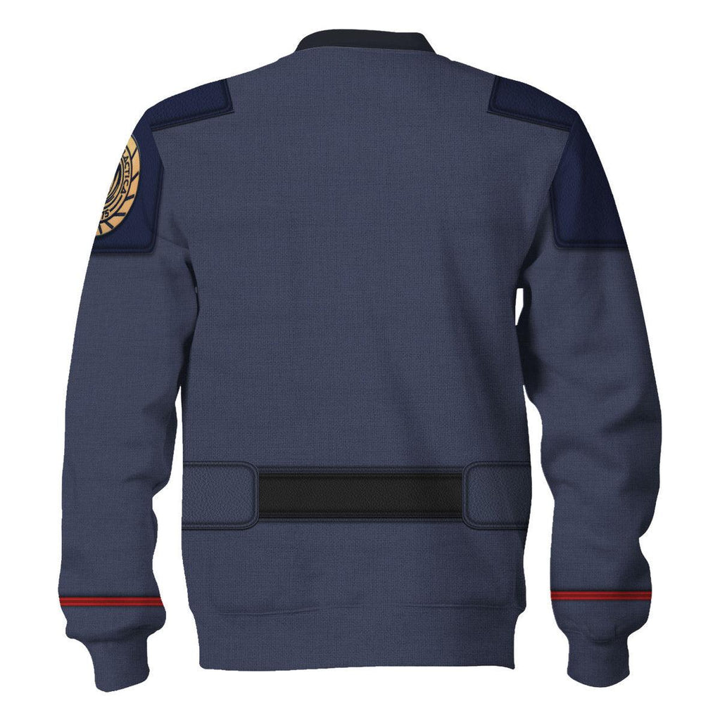 Captain Lee Apollo Adama Uniform T-shirt Hoodie Sweatpants Apparel - OodieGang.com