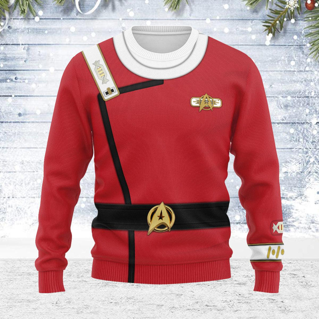 Captain Spock Costume Officer Themed Costume Christmas Wool Sweater - OodieGang.com