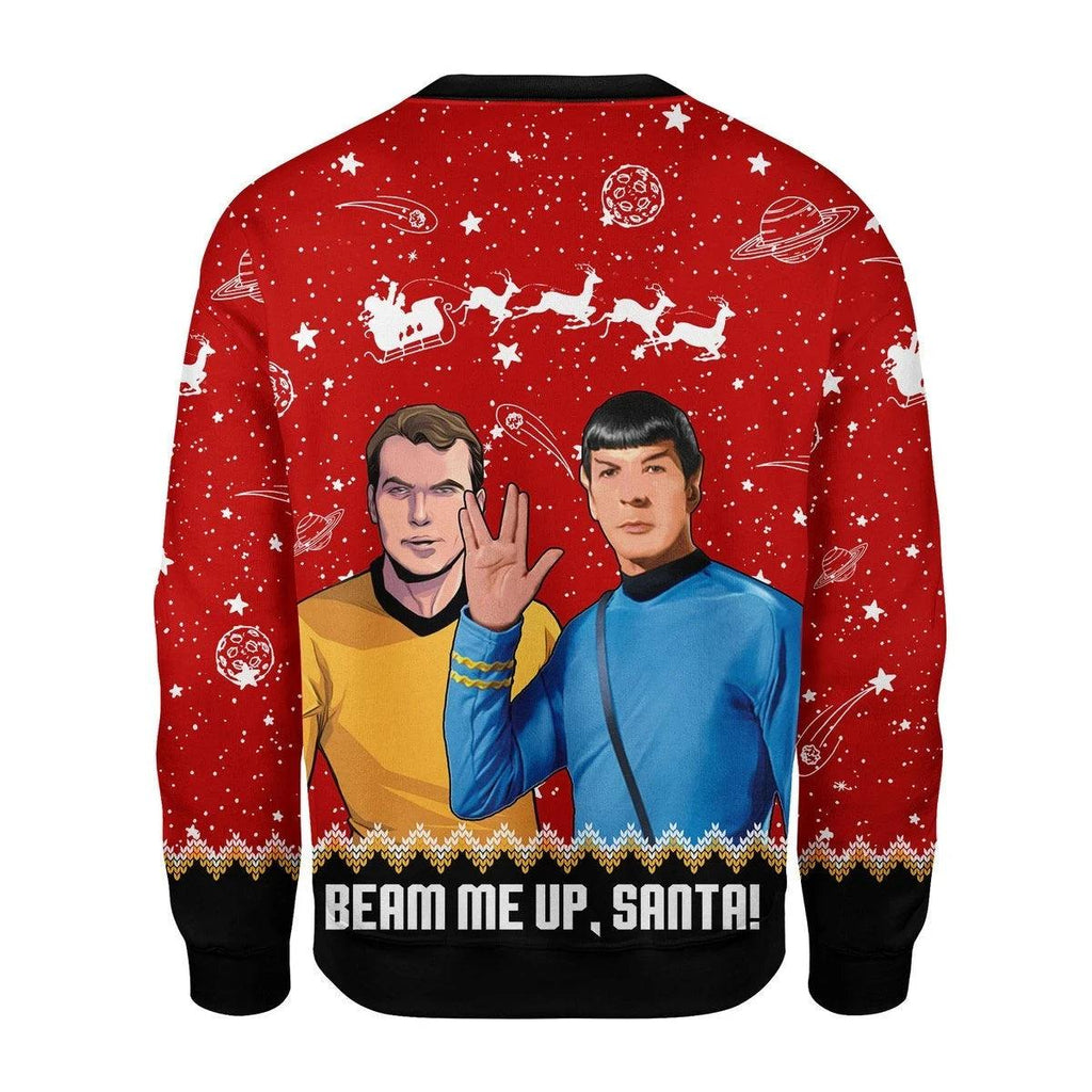 Christmas Sweater Beam Me Up Santa - OodieGang.com