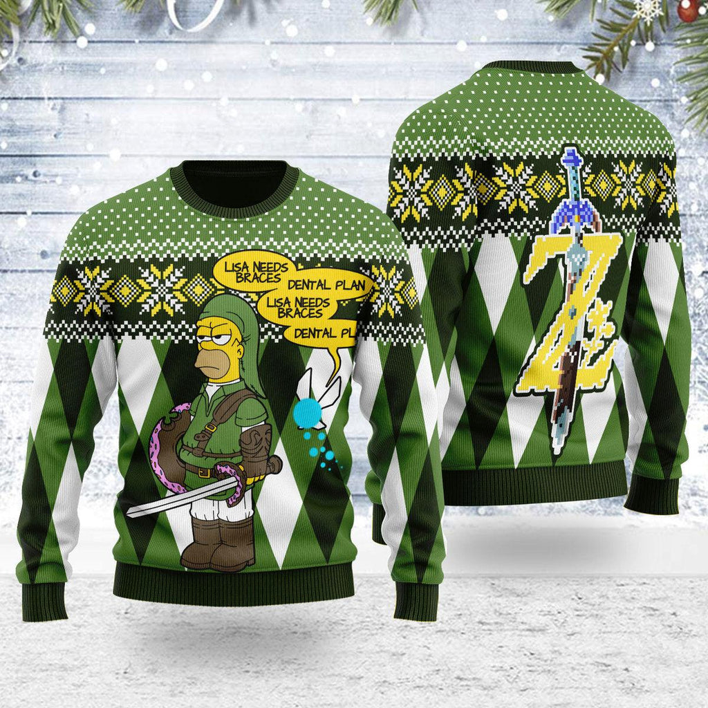 Christmas Sweater Lisa Needs Braces Dental Plan - OodieGang.com