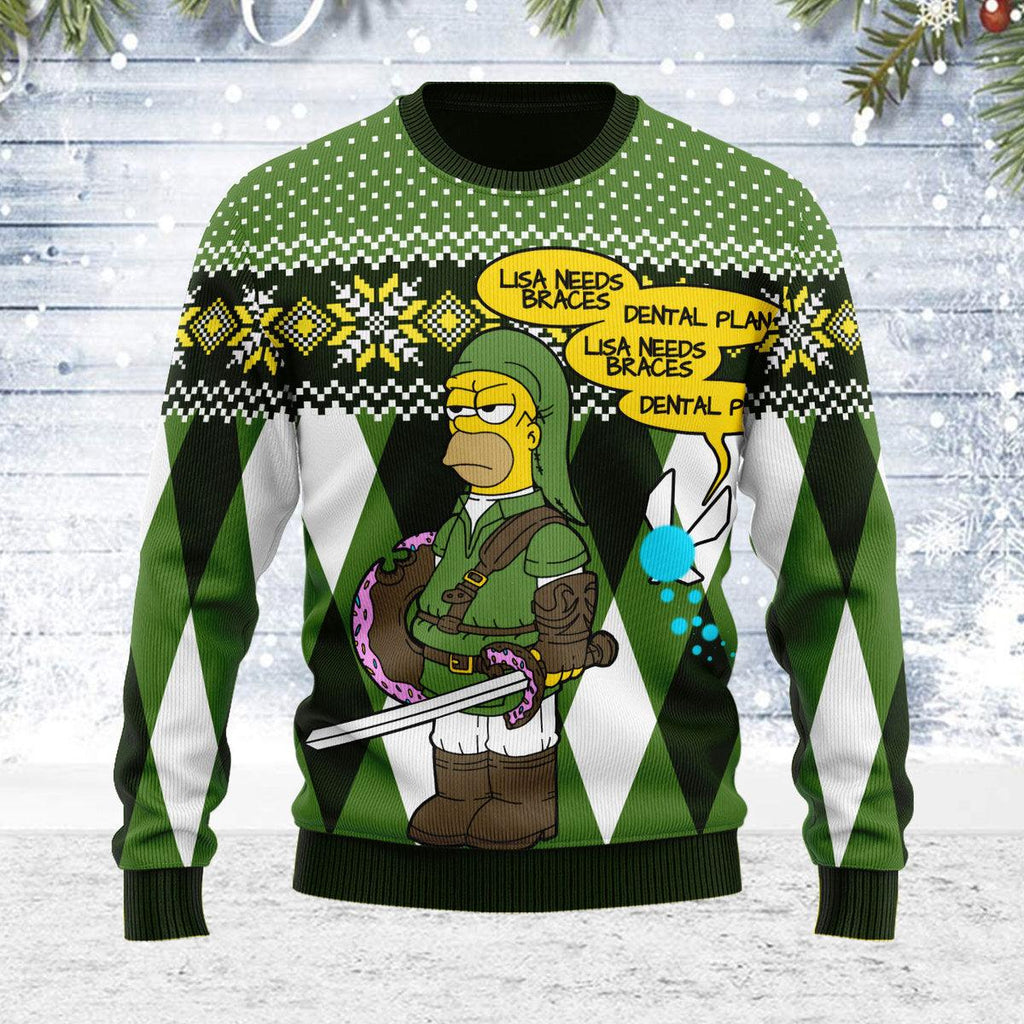 Christmas Sweater Lisa Needs Braces Dental Plan - OodieGang.com