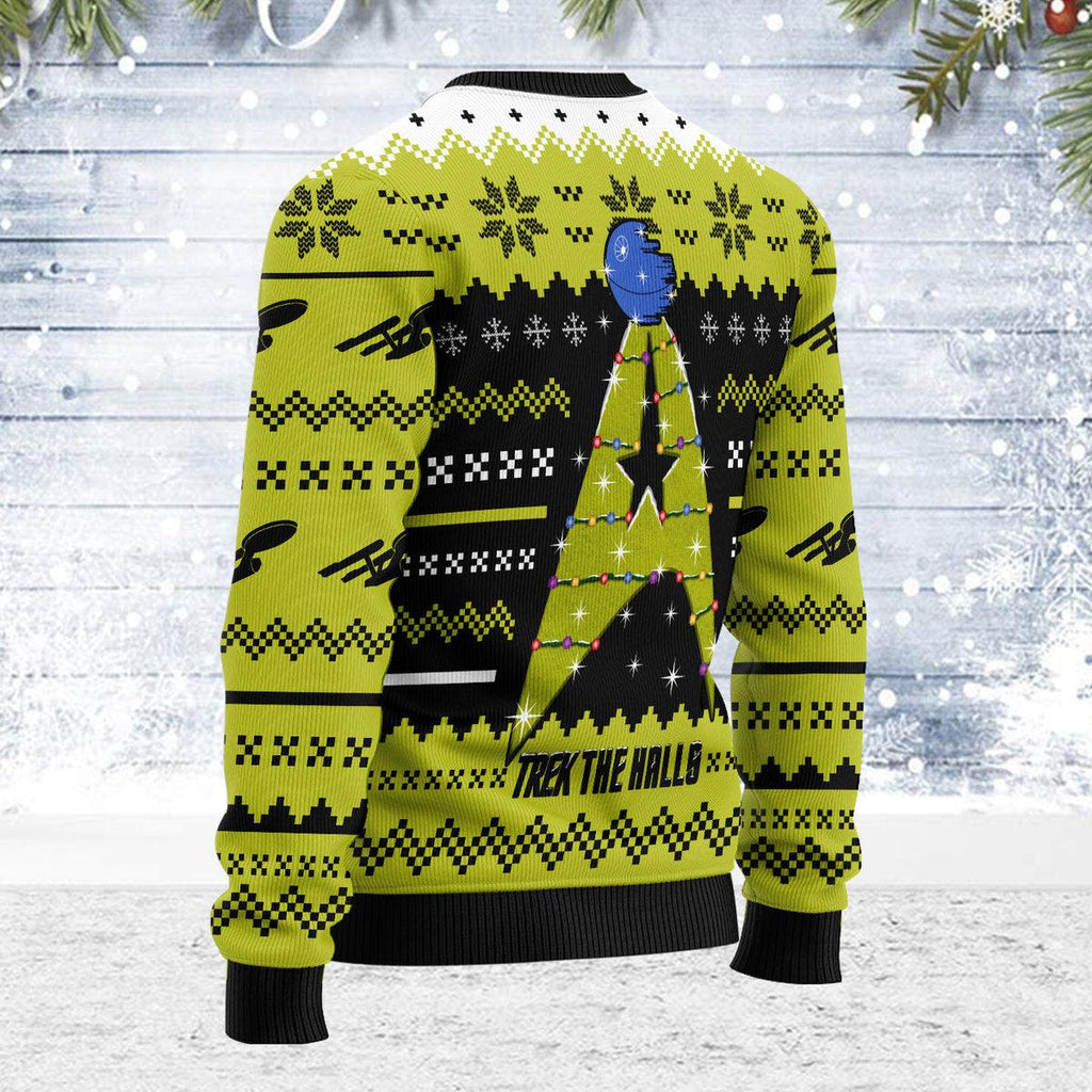 Christmas Sweater Star Trek The Halls Yellow - OodieGang.com