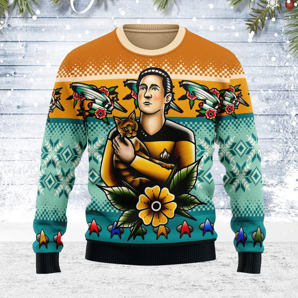 Christmas Wool Sweater Data & Spot Traditional Tattoo Flash Art Print - OodieGang.com