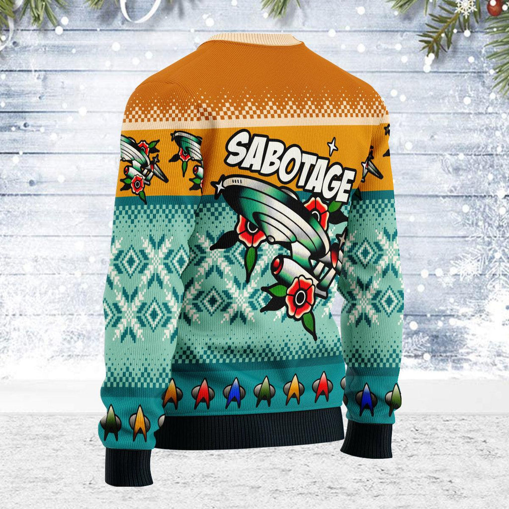 Christmas Wool Sweater Data & Spot Traditional Tattoo Flash Art Print - OodieGang.com