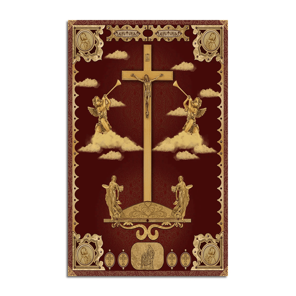 Crucifix of Jesus and The Angels Rug - OodieGang