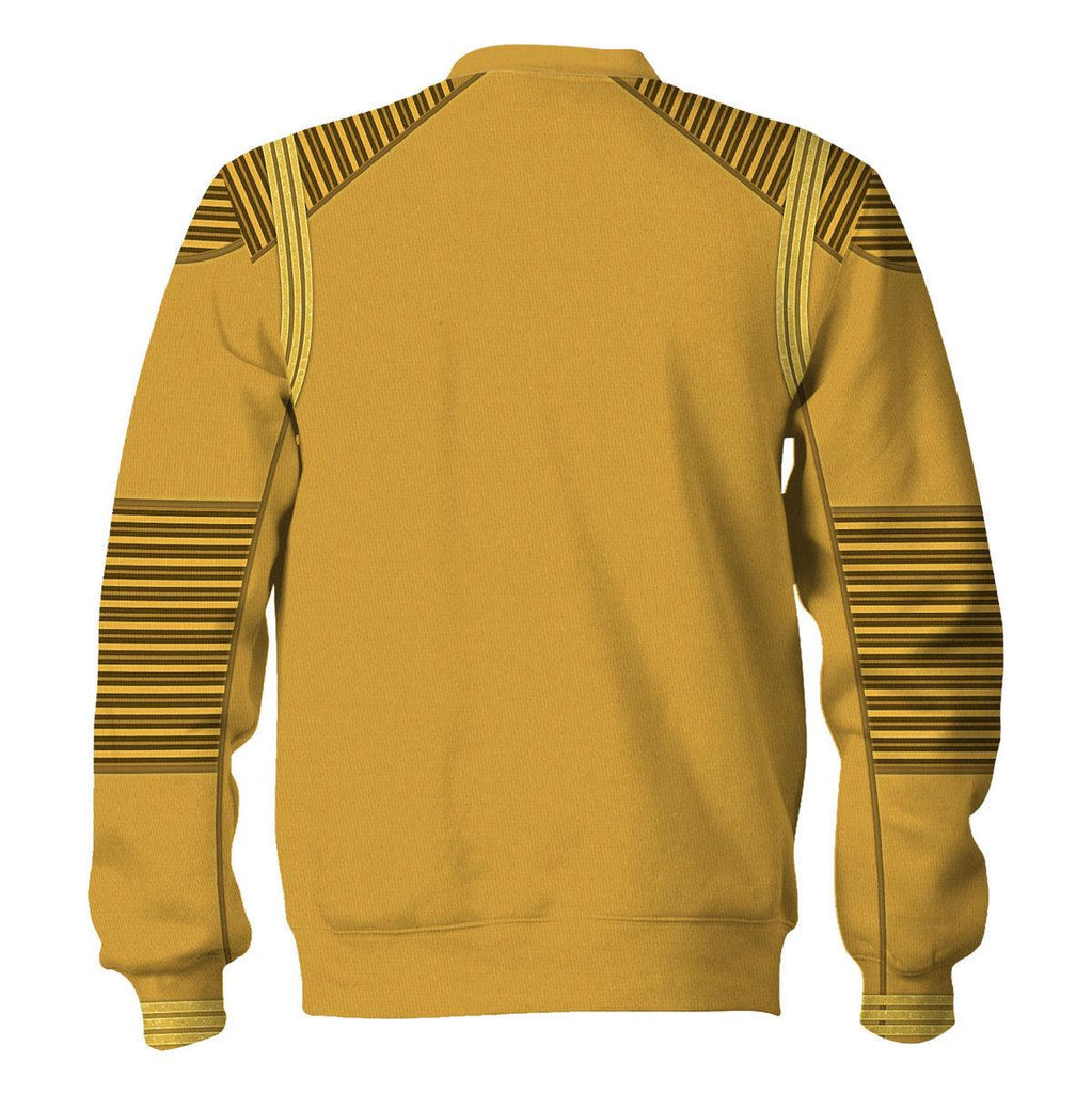 DIS Enterprise Uniform Command Captain Gold Hoodie Sweatshirt T-Shirt Sweatpants Apparel - OodieGang.com