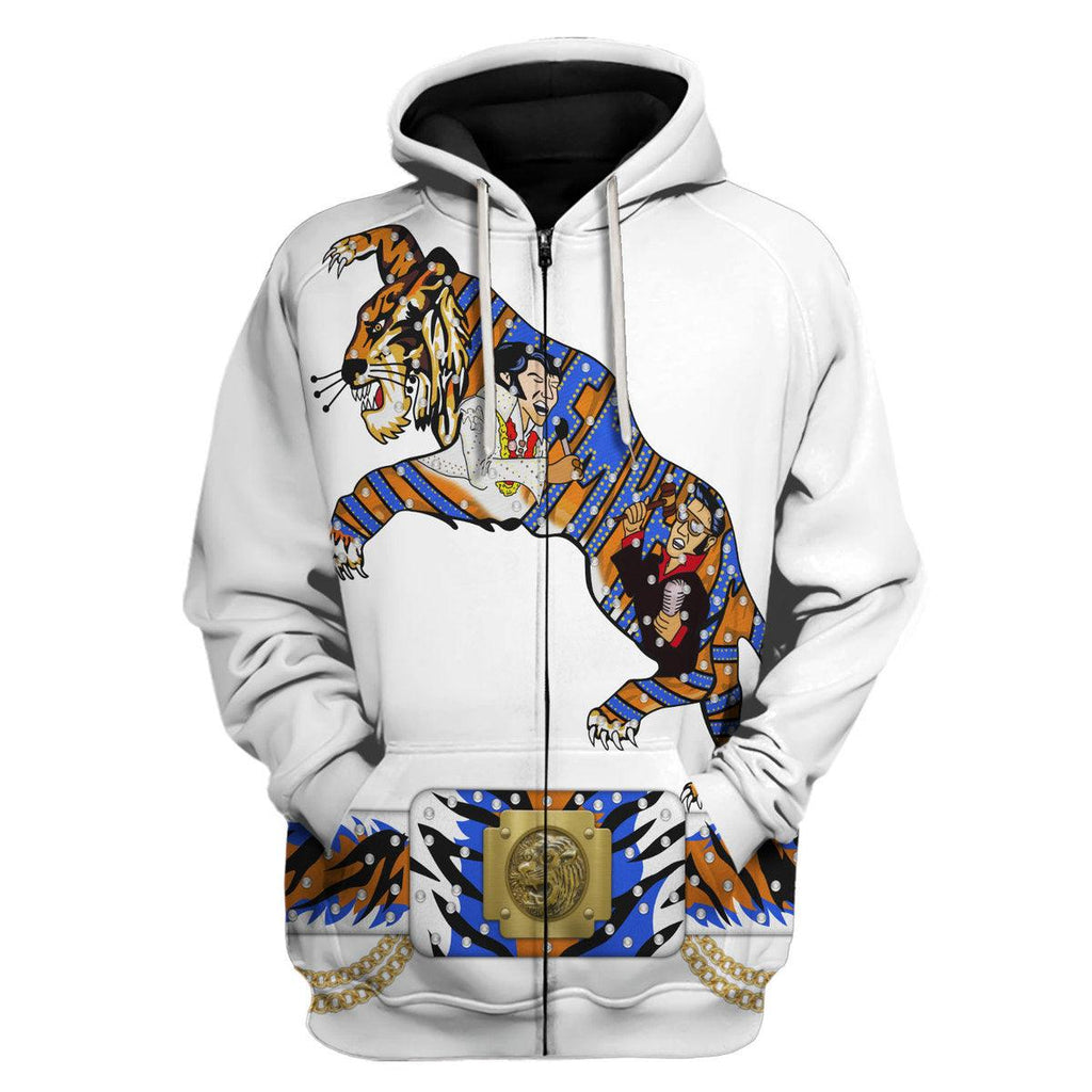 Elvis Presley Tiger Costume Hoodie Sweatshirt T-Shirt Sweatpants - OodieGang.com