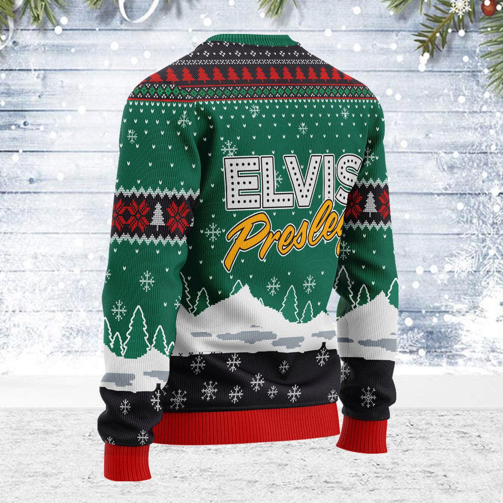 Elvis With Grandma Christmas Ugly Sweater - Oodiegang.com