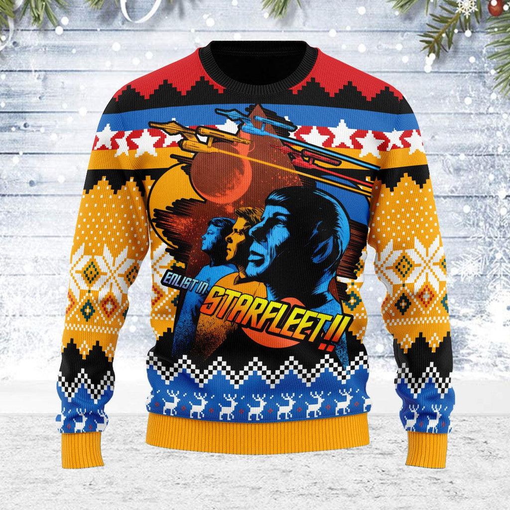 Enlist in Starfleet!! Christmas Sweater - OodieGang.com