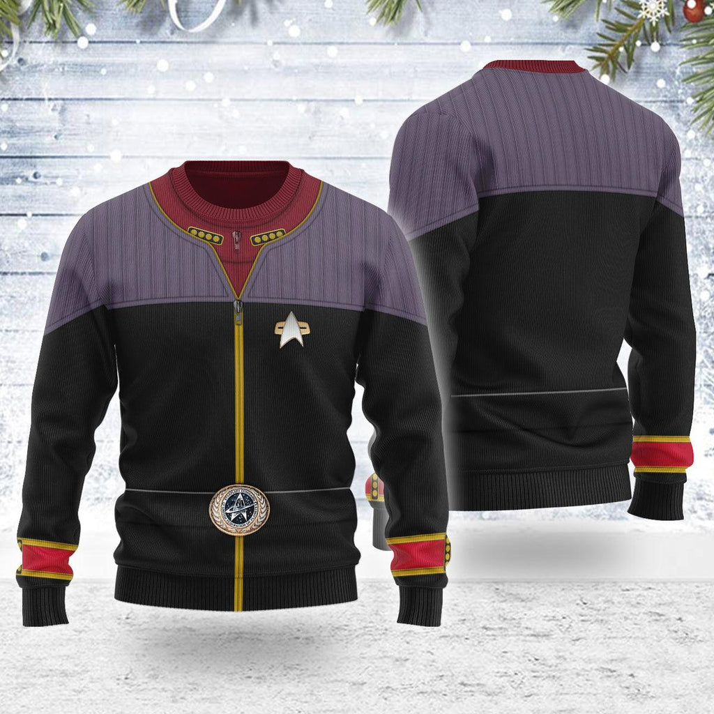 Flag Officer Themed Costume Christmas Wool Sweater - OodieGang.com