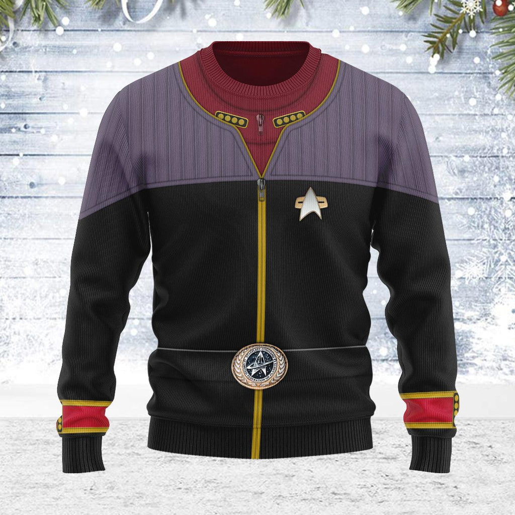 Flag Officer Themed Costume Christmas Wool Sweater - OodieGang.com