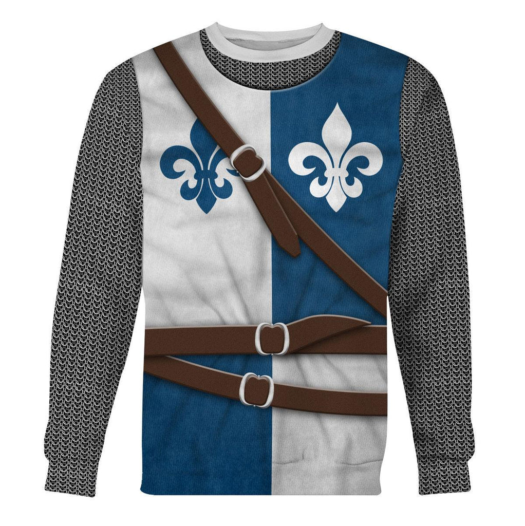 Oodiegang 12th Century French Knight Costume Hoodie Sweatshirt T-Shirt Tracksuit - Oodiegang.com