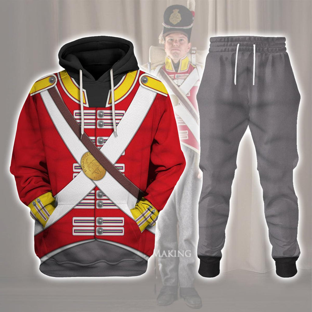 Oodiegang 6th Foot (Warwickshire) Private-Centre Company (1812-1815) Uniform All Over Print Hoodie Sweatshirt T-Shirt Tracksuit - Oodiegang.com