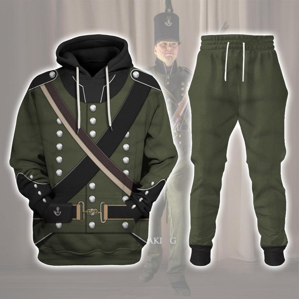 Oodiegang 95th (Rifle) Regiment-Rifleman 1806-1815 Uniform All Over Print Hoodie Sweatshirt T-Shirt Tracksuit - Oodiegang.com