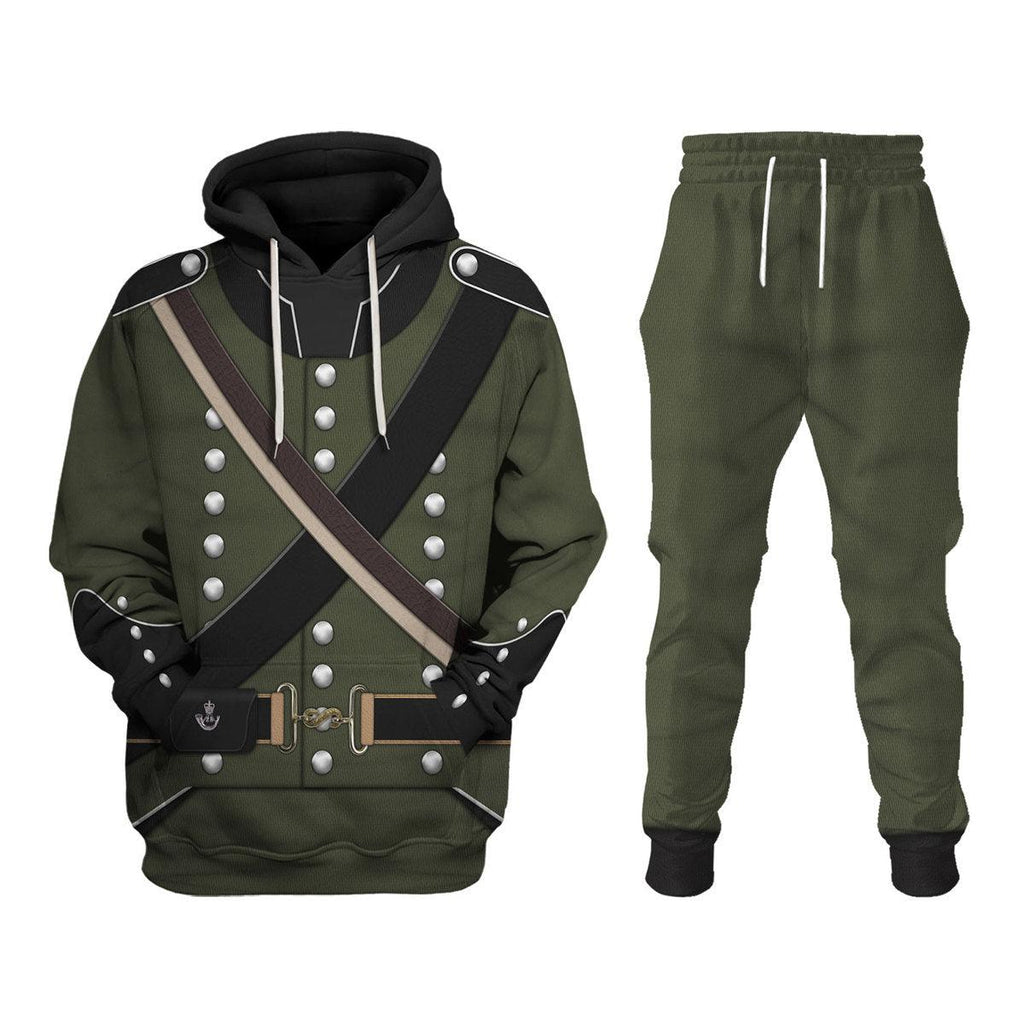 Oodiegang 95th (Rifle) Regiment-Rifleman 1806-1815 Uniform All Over Print Hoodie Sweatshirt T-Shirt Tracksuit - Oodiegang.com