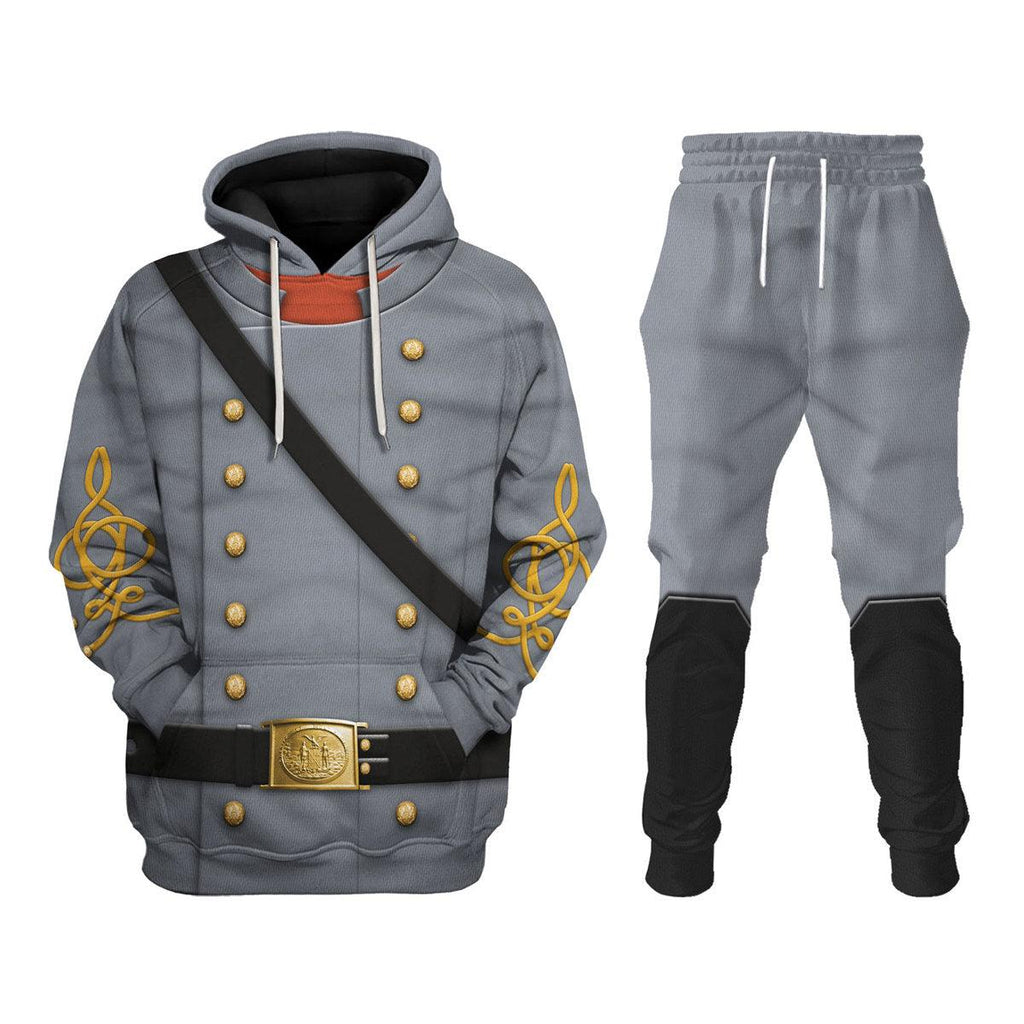 Oodiegang American Confederate Army-Cavalry Officer Uniform All Over Print Hoodie Sweatshirt T-Shirt Tracksuit - Oodiegang.com