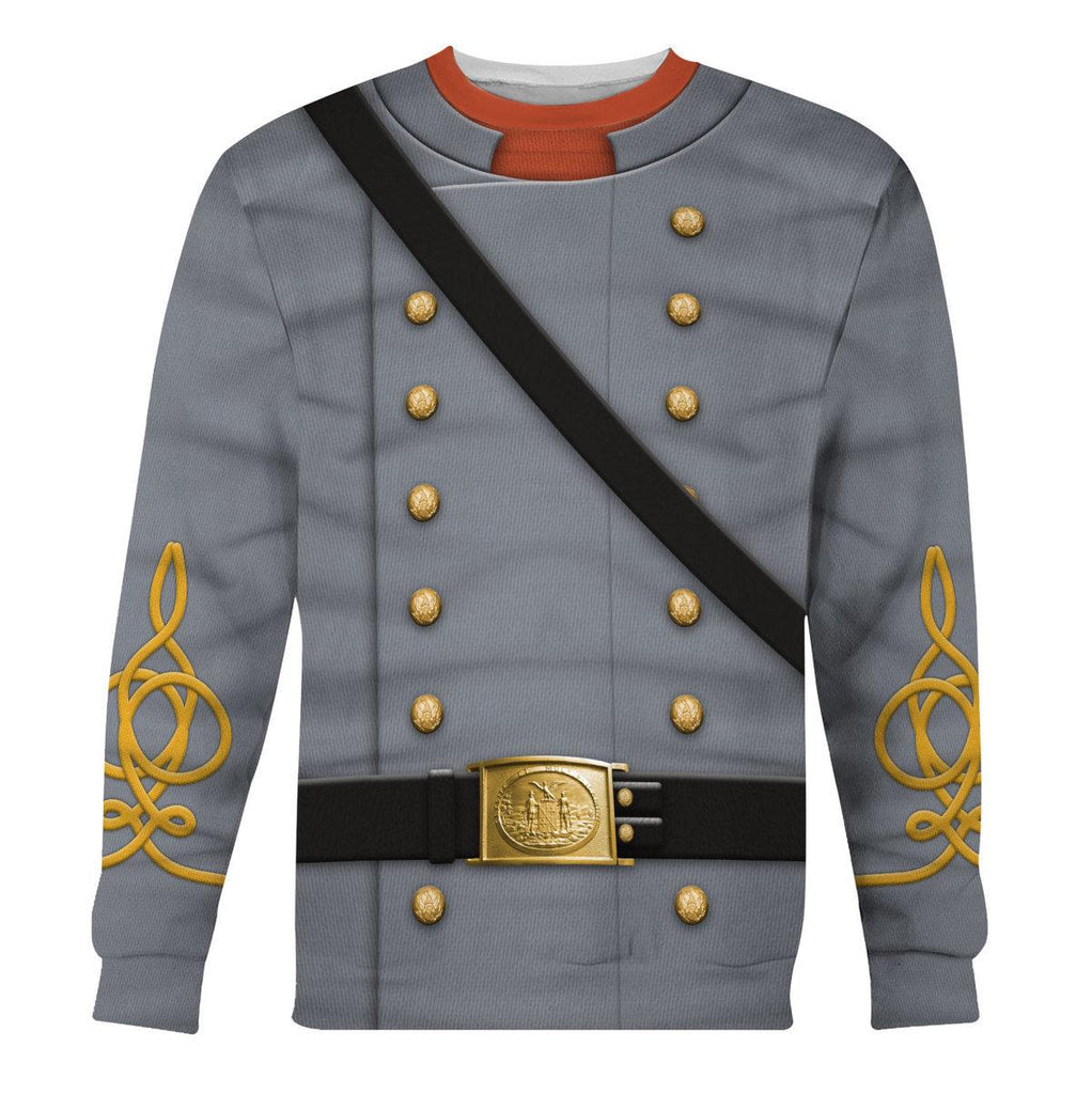 Oodiegang American Confederate Army-Cavalry Officer Uniform All Over Print Hoodie Sweatshirt T-Shirt Tracksuit - Oodiegang.com