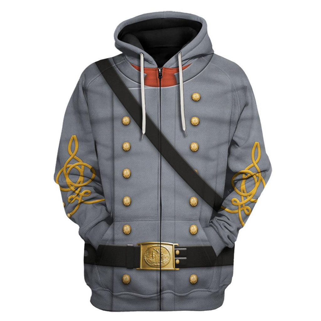 Oodiegang American Confederate Army-Cavalry Officer Uniform All Over Print Hoodie Sweatshirt T-Shirt Tracksuit - Oodiegang.com