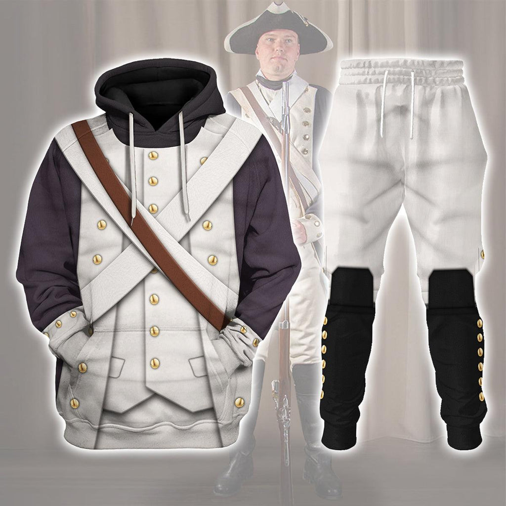 Oodiegang American Infantry-3rd Connecticut Regiment-1783 Uniform All Over Print Hoodie Sweatshirt T-Shirt Tracksuit - Oodiegang.com