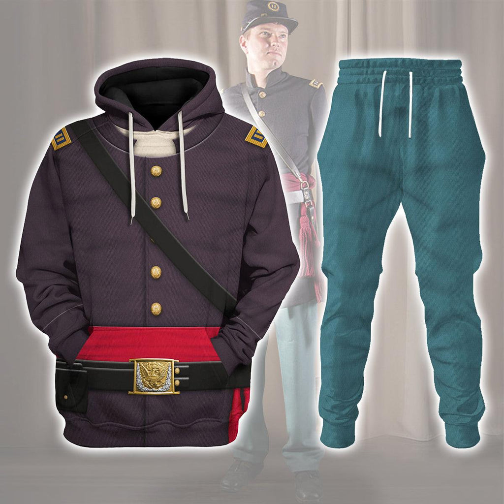 Oodiegang American Union Army Infantry Officer-Captain Uniform All Over Print Hoodie Sweatshirt T-Shirt Tracksuit - Oodiegang.com