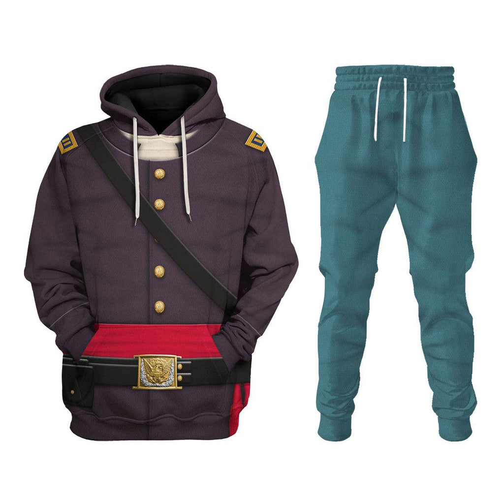 Oodiegang American Union Army Infantry Officer-Captain Uniform All Over Print Hoodie Sweatshirt T-Shirt Tracksuit - Oodiegang.com