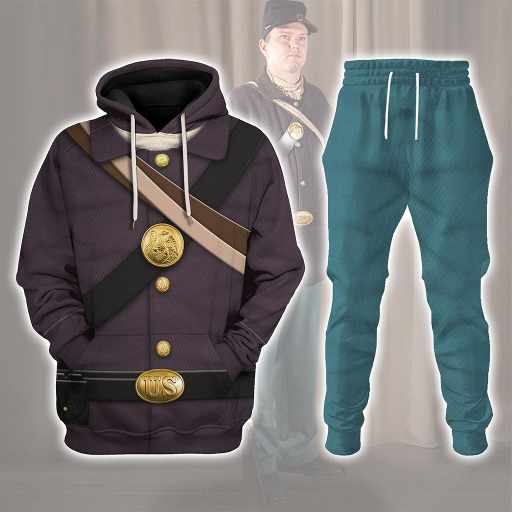 Oodiegang American Union Army-Infantry-Private Soldier Uniform All Over Print Hoodie Sweatshirt T-Shirt Tracksuit - Oodiegang.com