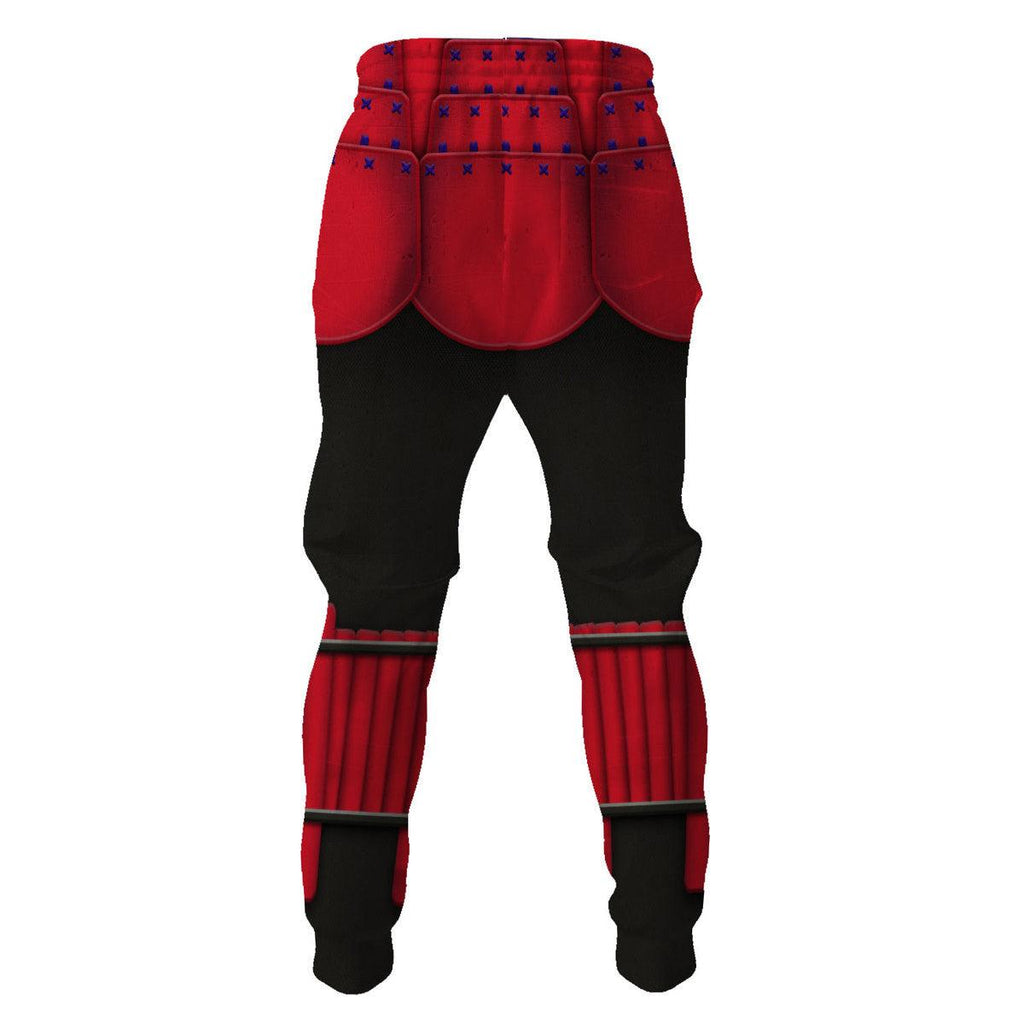 OodieGang Ashigaru Red Akazonae Koyal Guard Costume Hoodie Sweatshirt T-Shirt Sweatpants - OodieGang.com