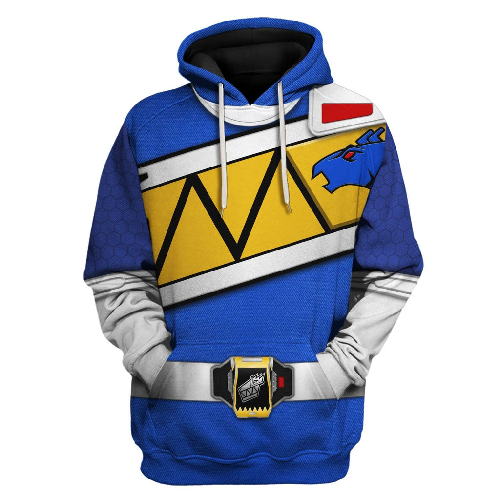 OodieGang Blue Power Rangers Dino Charge Hoodies Sweatshirt T-shirt Hawaiian - OodieGang.com