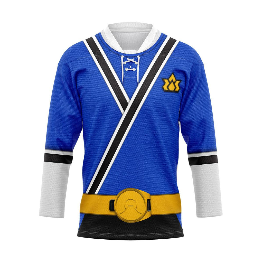 Oodiegang Blue Power Rangers Samurai Hockey Jersey - DucG