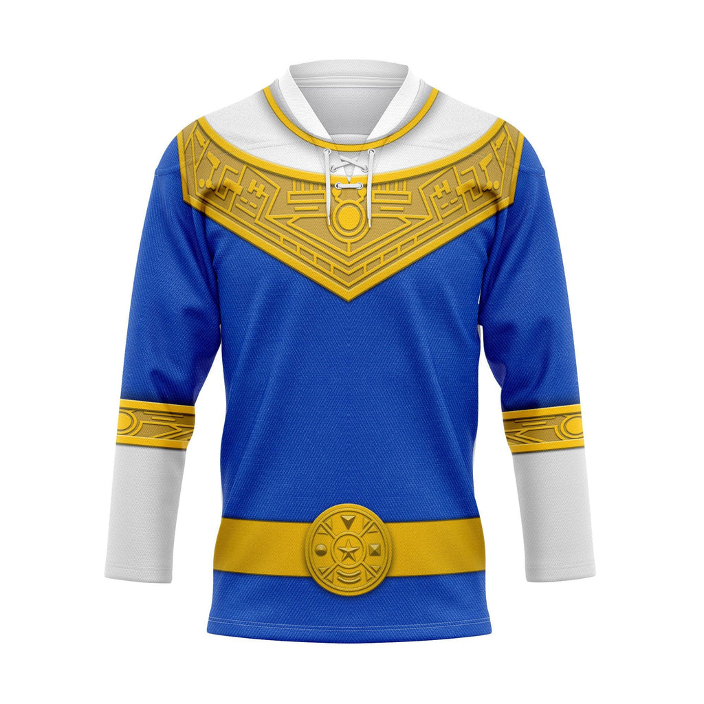 OodieGang Blue Power Rangers Zeo Hockey Jersey - OodieGang.com